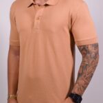 Polo Ricardo Almeida - Bordado Lamar Marrom Claro P