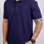 Polo Ricardo Almeida - Bordado Lamar Azul Marinho G