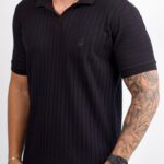 Polo Ralph Lauren Texturizada - Gola Italiana Preto GG