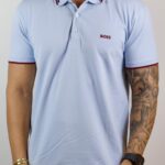 Polo Hugo Boss Clássica Azul claro G