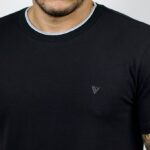 Camiseta Dom Vigor - Gola Texture Preto M