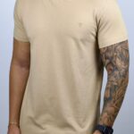 Camiseta Dom Vigor - Gola Texture Bege M