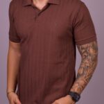 Polo Texturizada Dom Vigor Marrom G